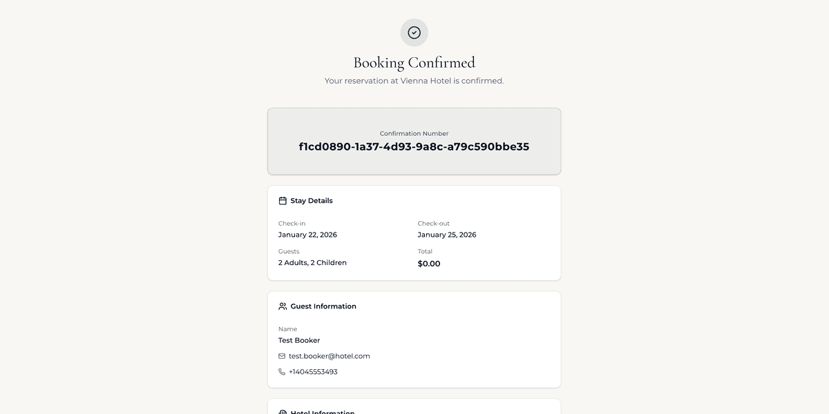 Silas Booking Interface - Confirmation